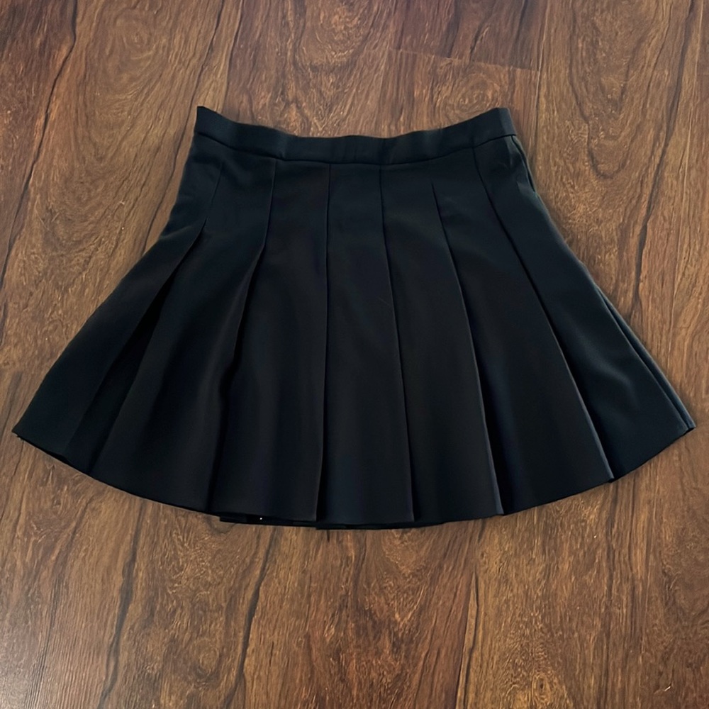 SHEIN black pleated skater skirt with zipper and hooks - size XL